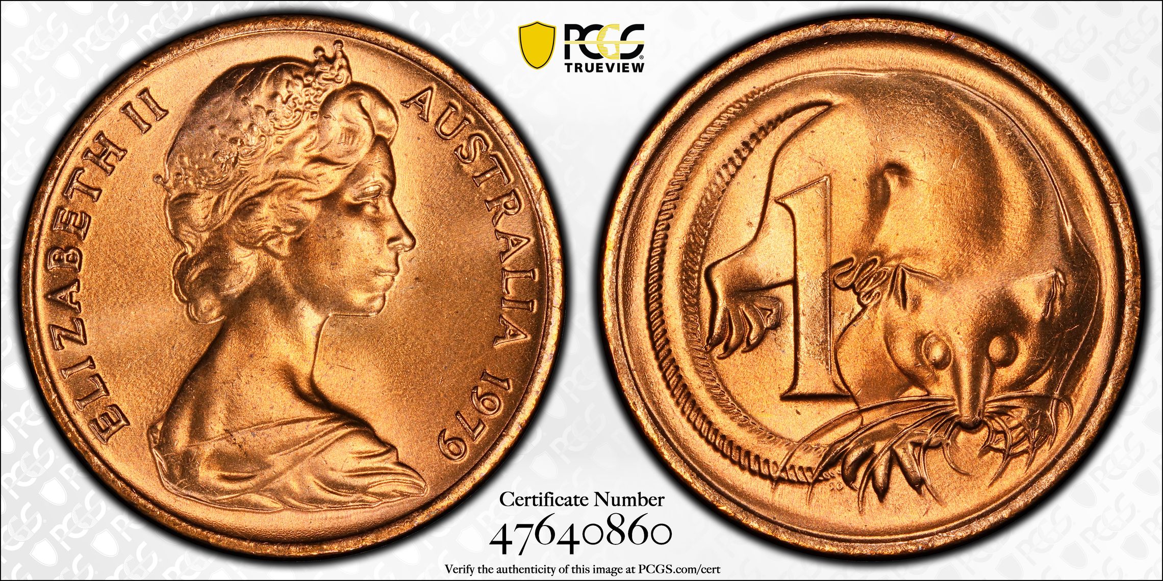 One Cent, 1979, PCGS MS66RD