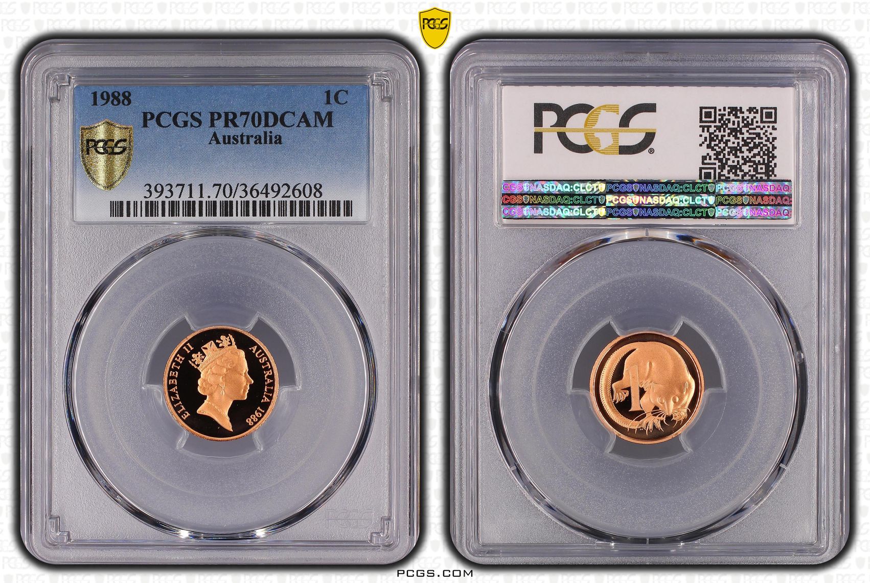 Top pop, One Cent, 1988, PCGS PR70DCAM