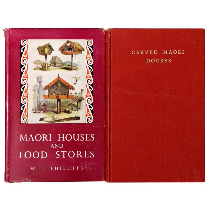 PHILLIPPS, W.J.  [2 titles] - Carved Māori Houses of Western and Northern Areas of New Zealand.