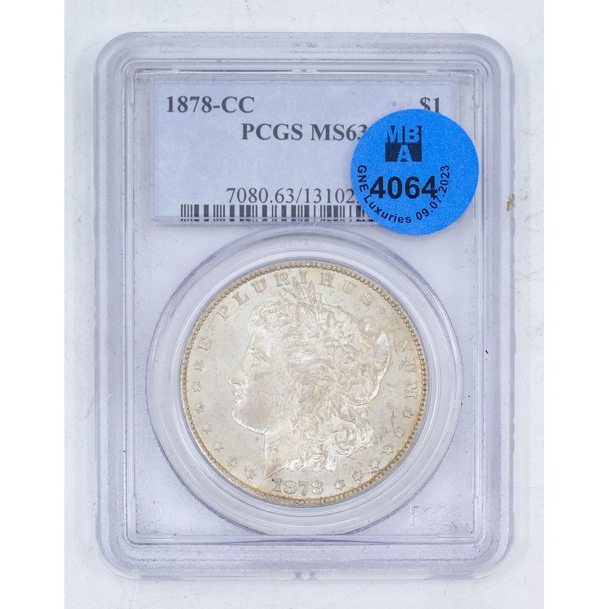 US 1878-CC Carson City Morgan Silver Dollar PCGS MS63
