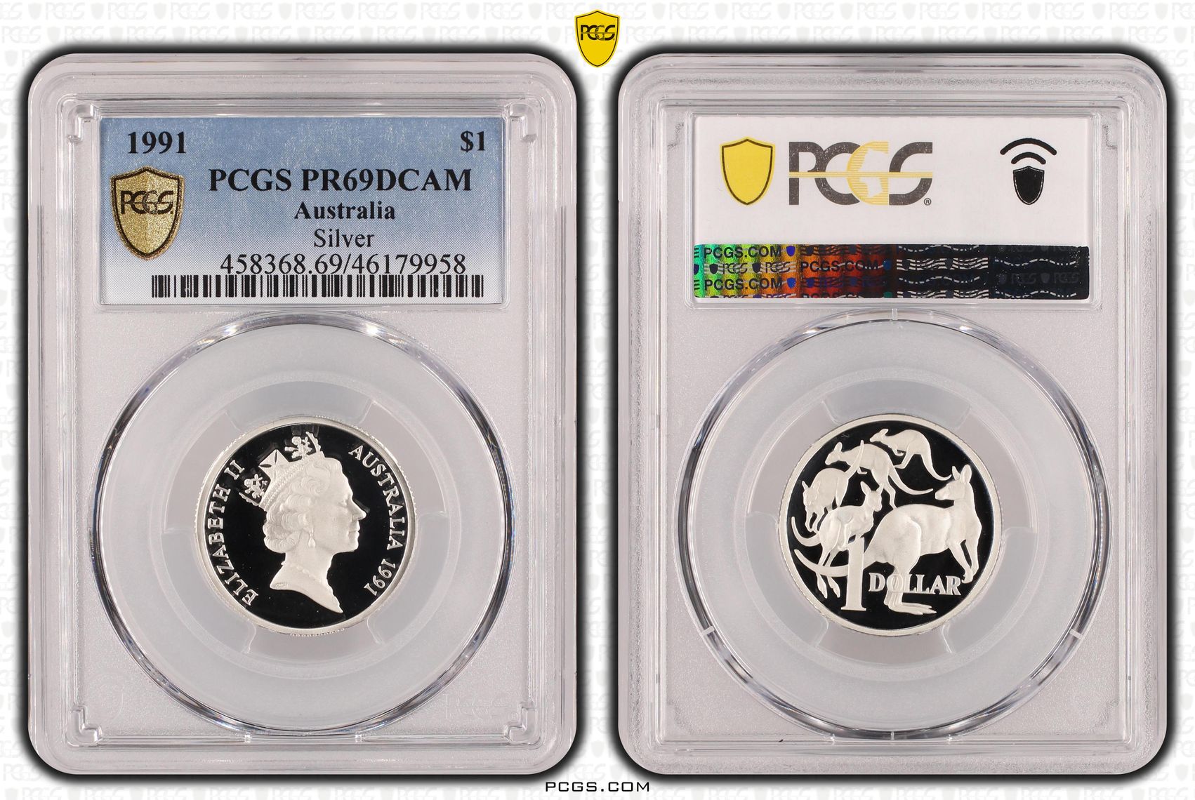 Silver, One Dollar, 1991, PCGS PR69DCAM