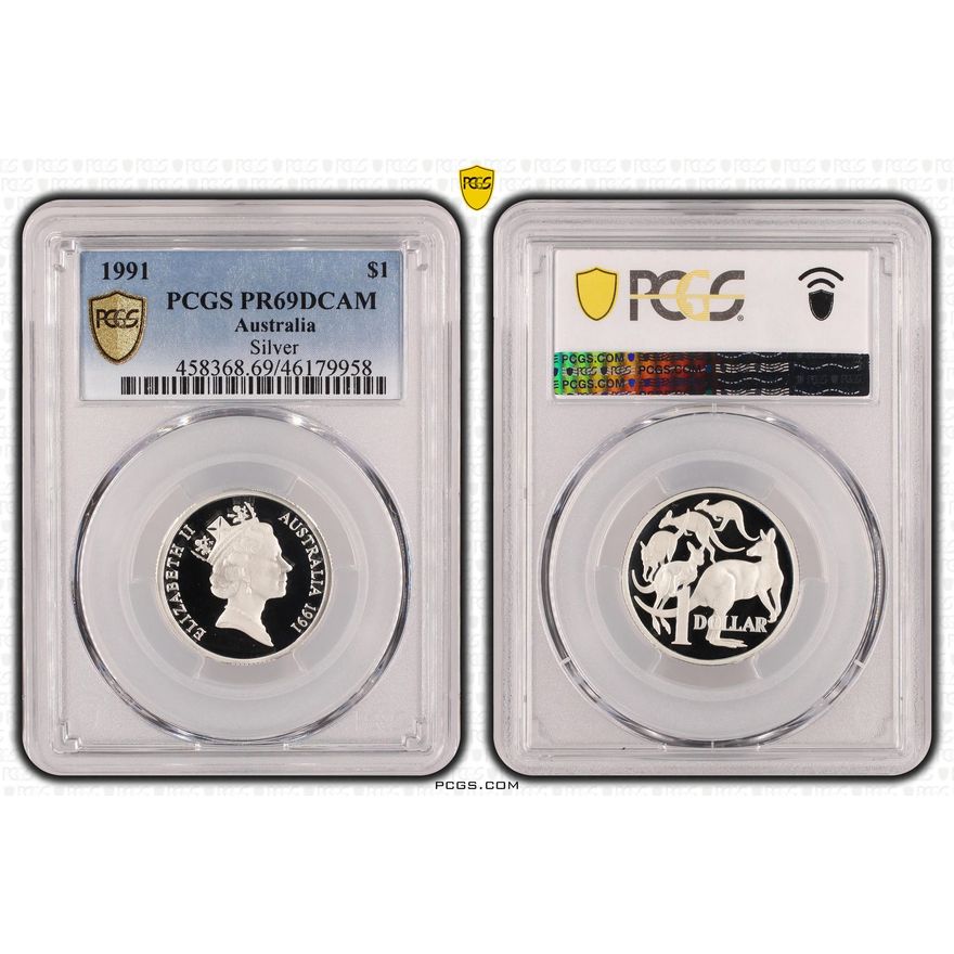 Silver, One Dollar, 1991, PCGS PR69DCAM