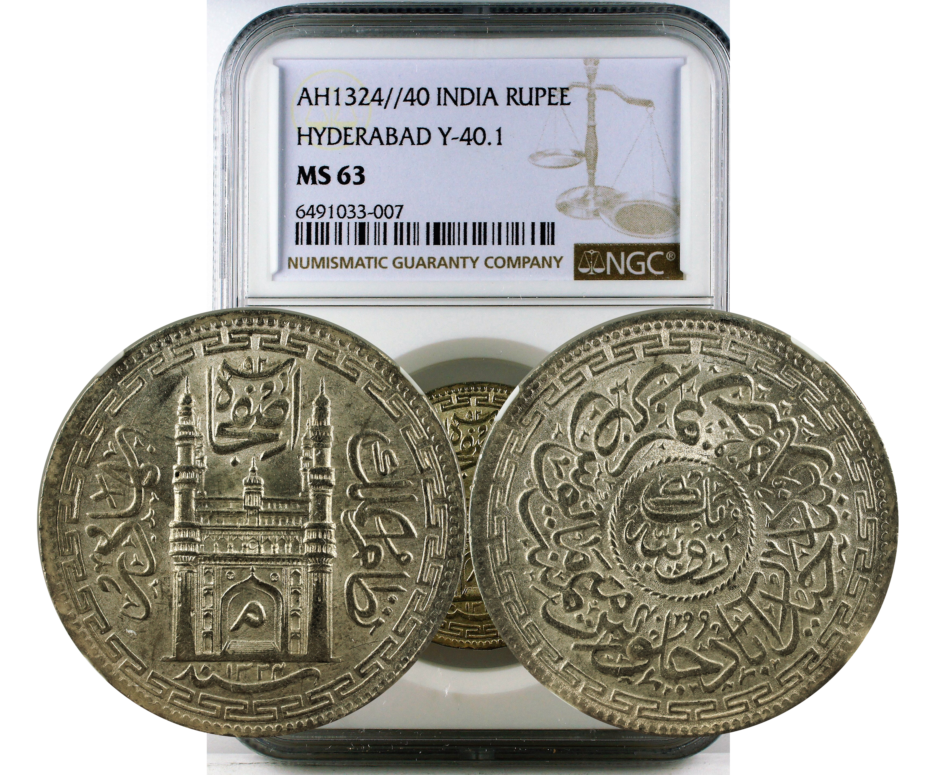 HYDERABAD - RUPEE - AH1324//40 MS 63