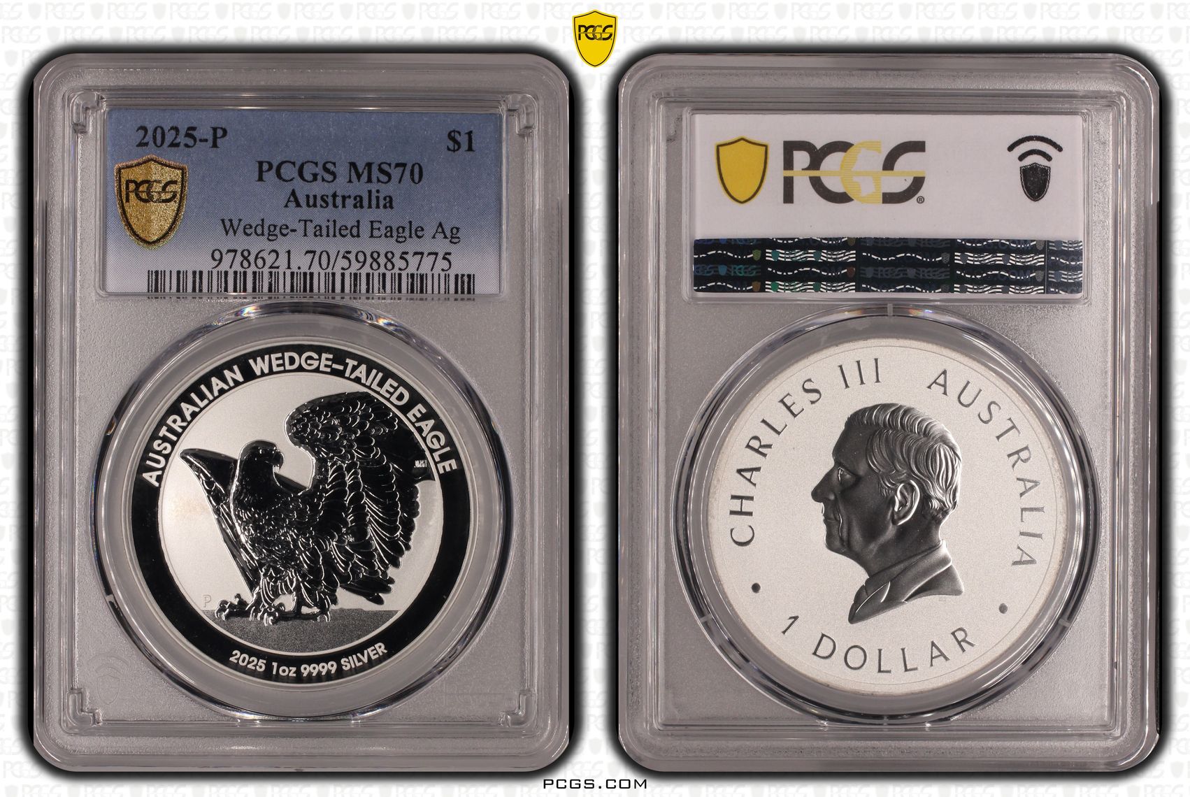 Wedge-Tailed Eagle Ag, One Dollar, 2025-P, PCGS MS70