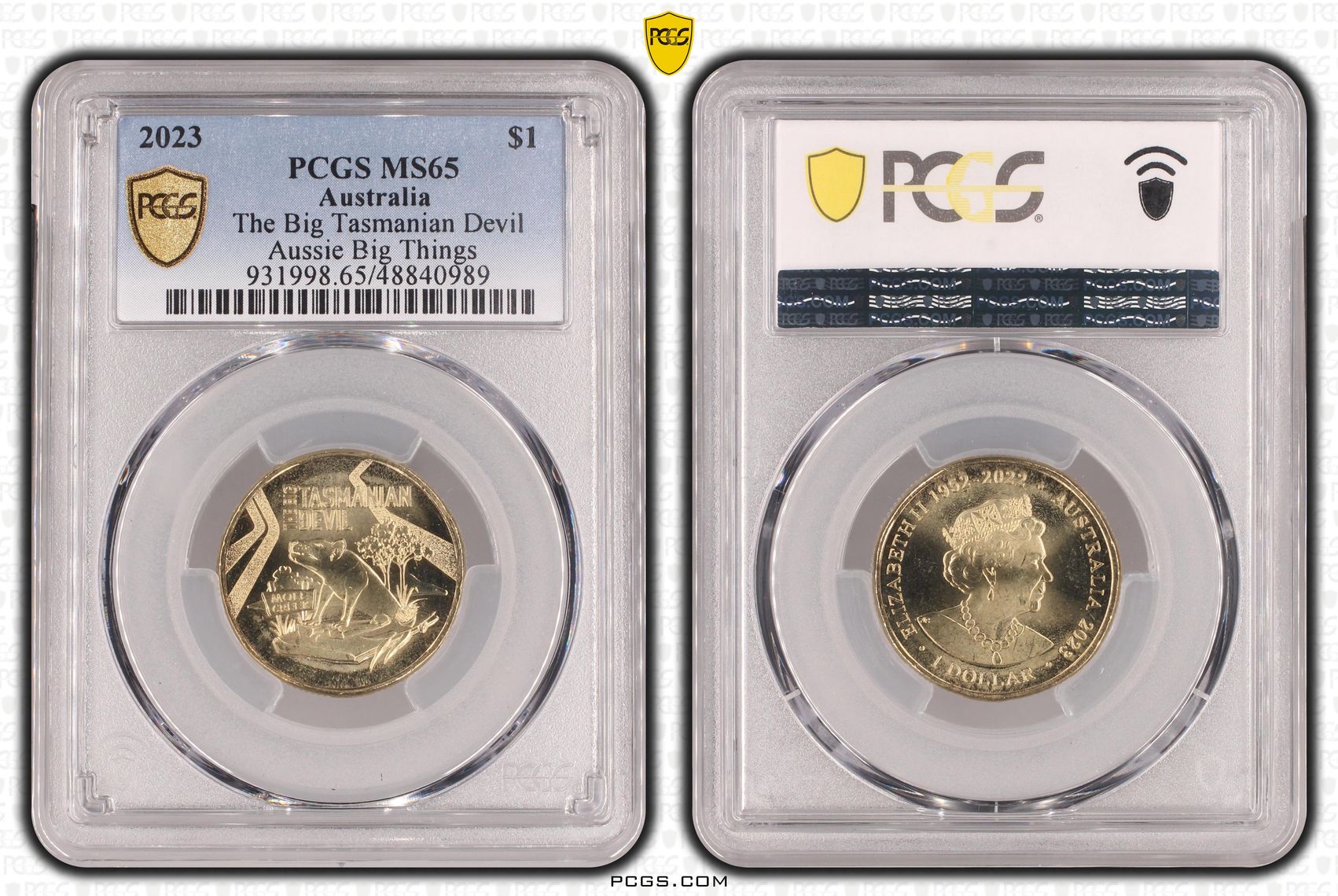 Elizabeth II, The Big Tasmanian Devil Aussie Big Things , One Dollar, 2023, PCGS MS65