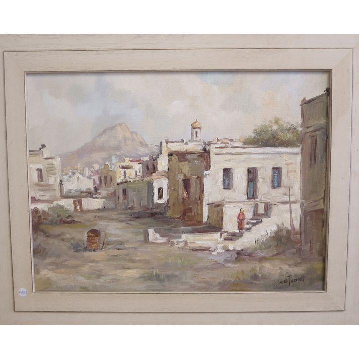 JUNE TUCKETT - OIL ON BOARD - CAPE STREET SCENE