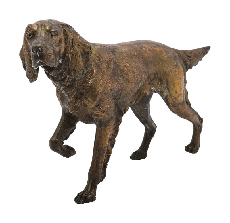 A Patinated Cast Metal Irish Setter