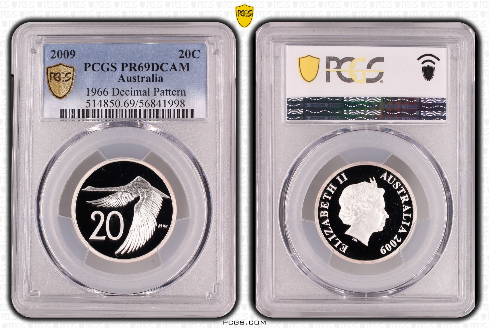1966 Decimal Pattern, Twenty Cent, 2009, PR69DCAM