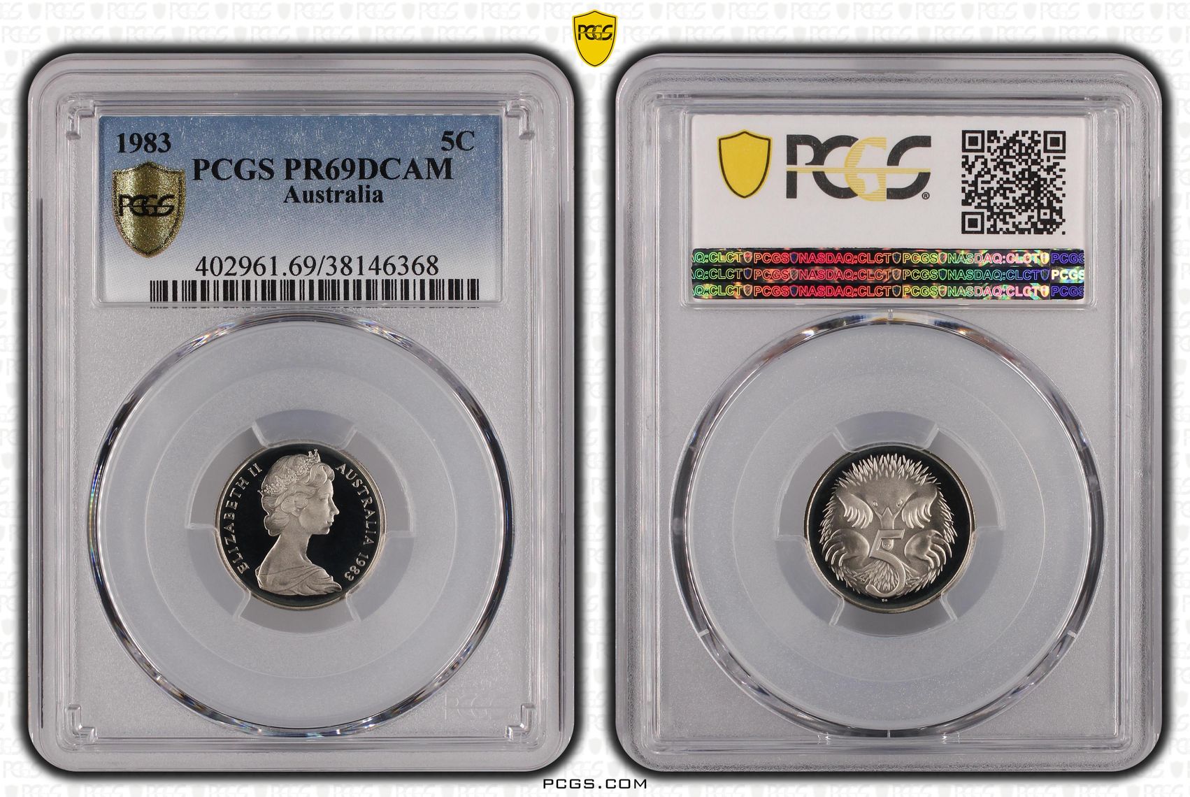 Elizabeth II, Five Cent, 1983, PCGS PR69DCAM