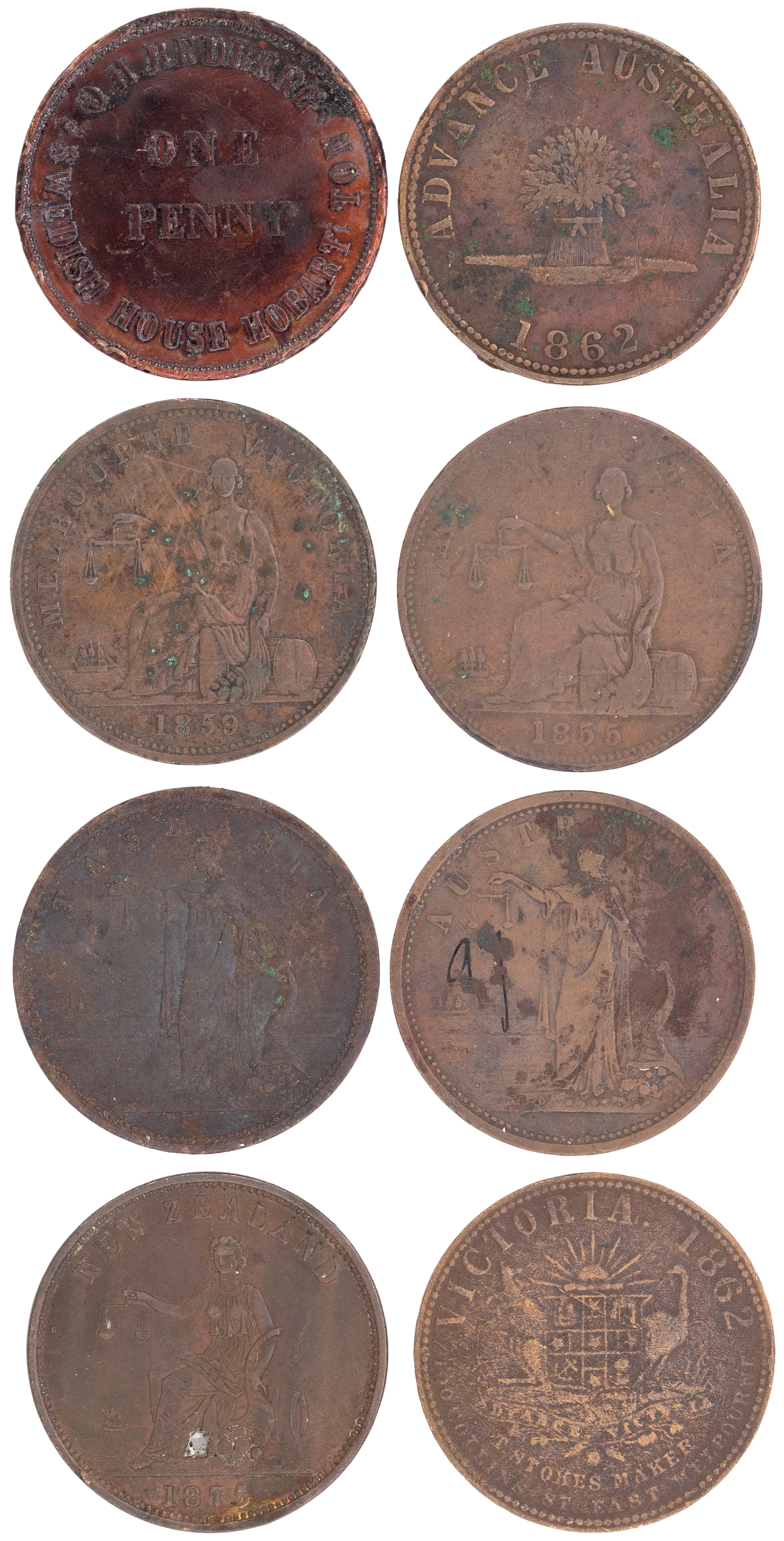 Hobart, Tasmania, Penny, ND, VG - Fine