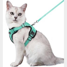 RABBITGOO CAT HARNESS AND LEASH FOR WALKING, ESCAPE PROOF SOFT ADJUSTABLE VEST HARNESSES FOR SMALL MEDIUM CATS, EASY CONTROL BREAT