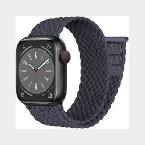 Braided Watch Strap Band for Apple Watch 42mm / 44mm / 45mm - Charcoal - Bar 9901062265059- 51748/10519 AS B1 (S9)