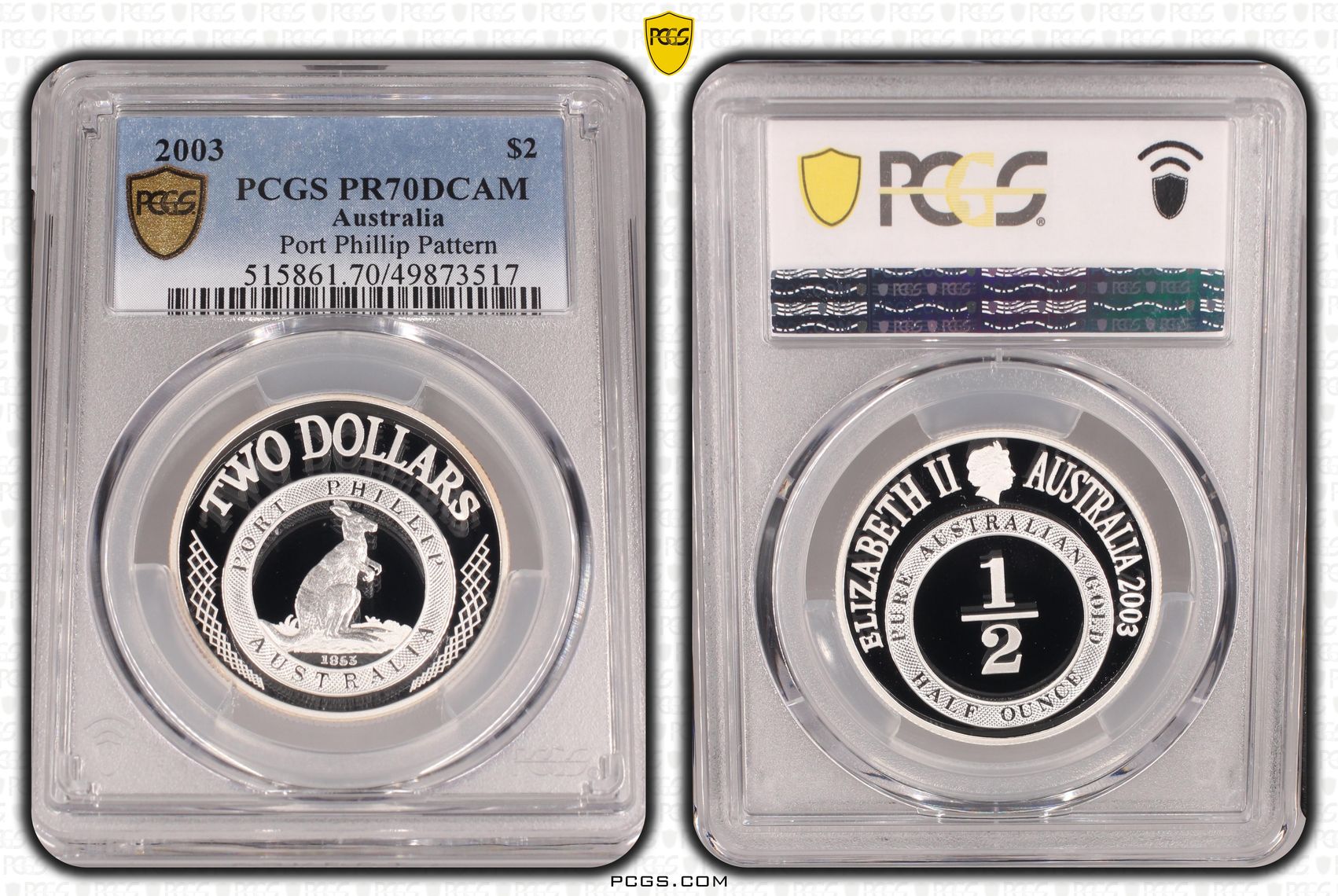 Port Phillip Pattern POP 29/0, Two Dollar, 2003, PCGS PR70DCAM