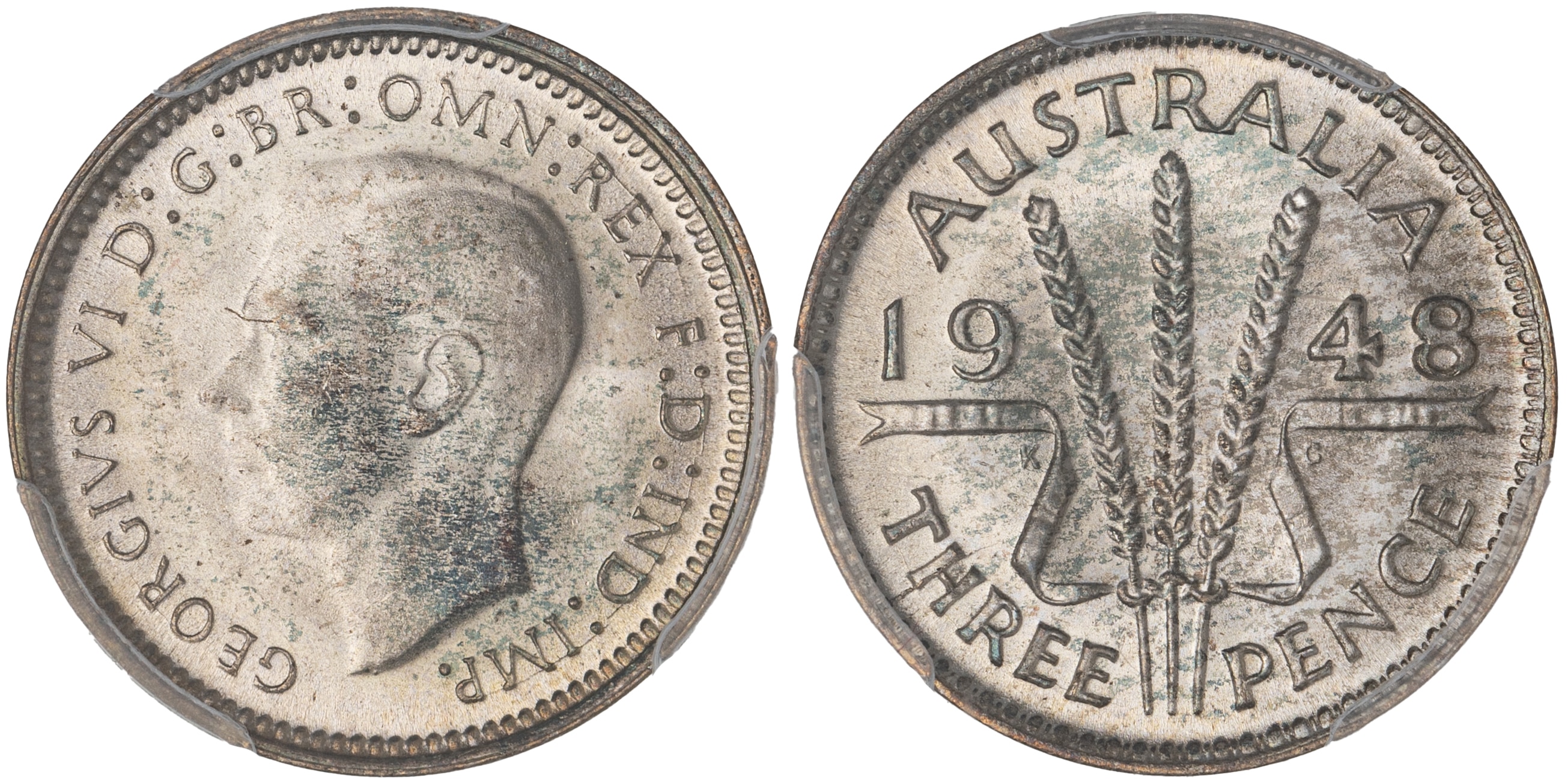 George VI, Threepence, 1948, PCGS MS66