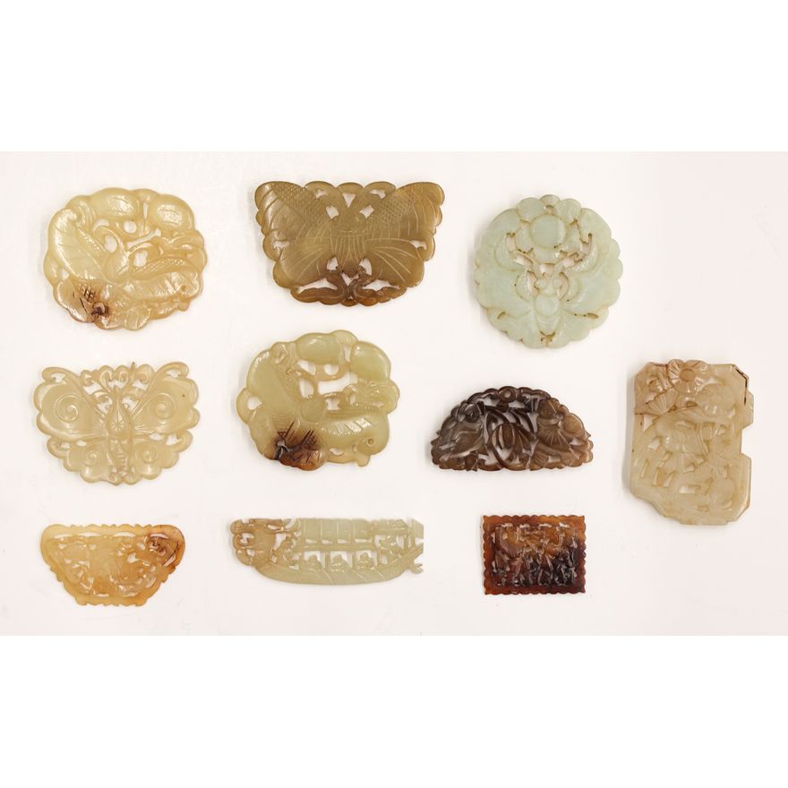 10pc Chinese Pierced Pendants & Plaques