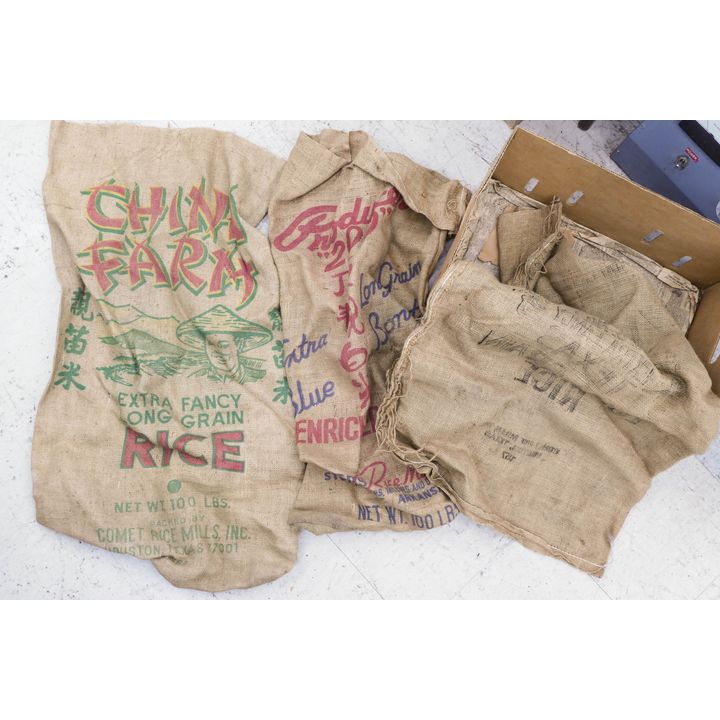 Box Vintage Burlap Fruit Bags