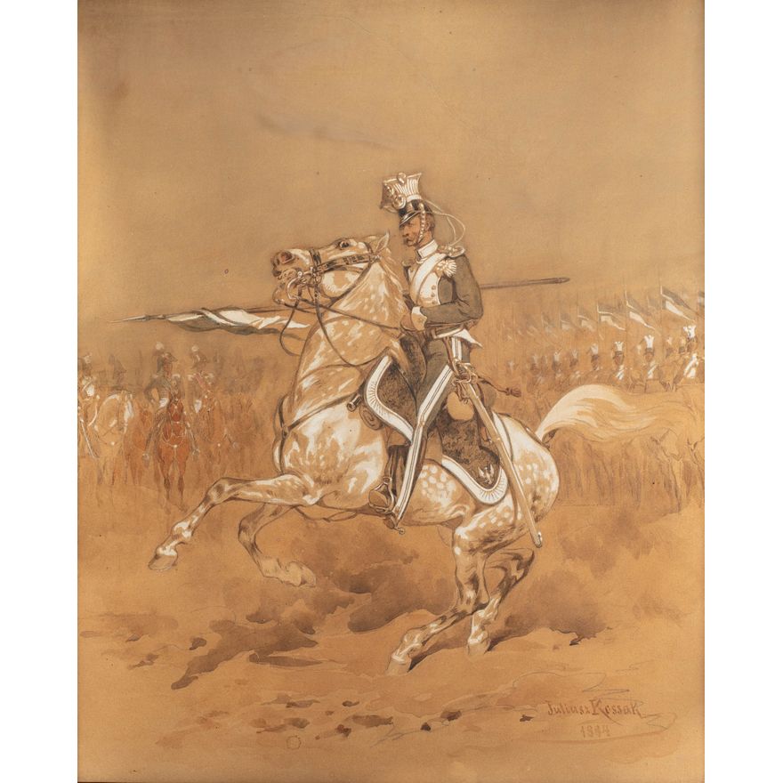 Juliusz Kossak | Ułan na koniu, 1884 r.