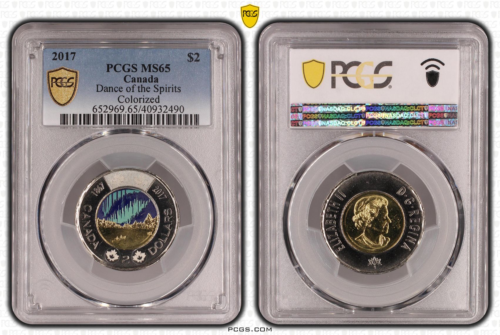 Canada, Dance of the Spirits Colorized, Two Dollar, 2017, PCGS MS65