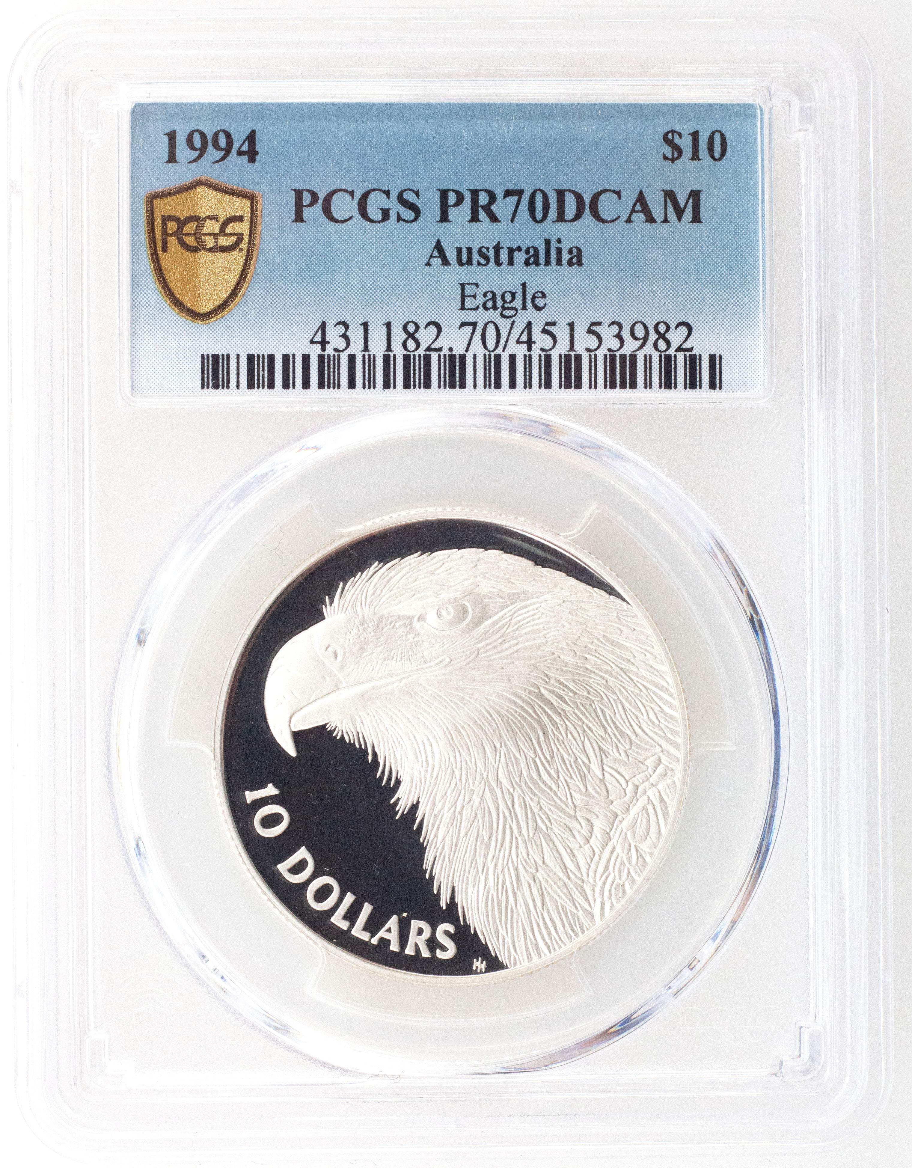 1994 Australia Ten Dollar, $10 Eagle PCGS - PR70DCAM POP 17/0 -982