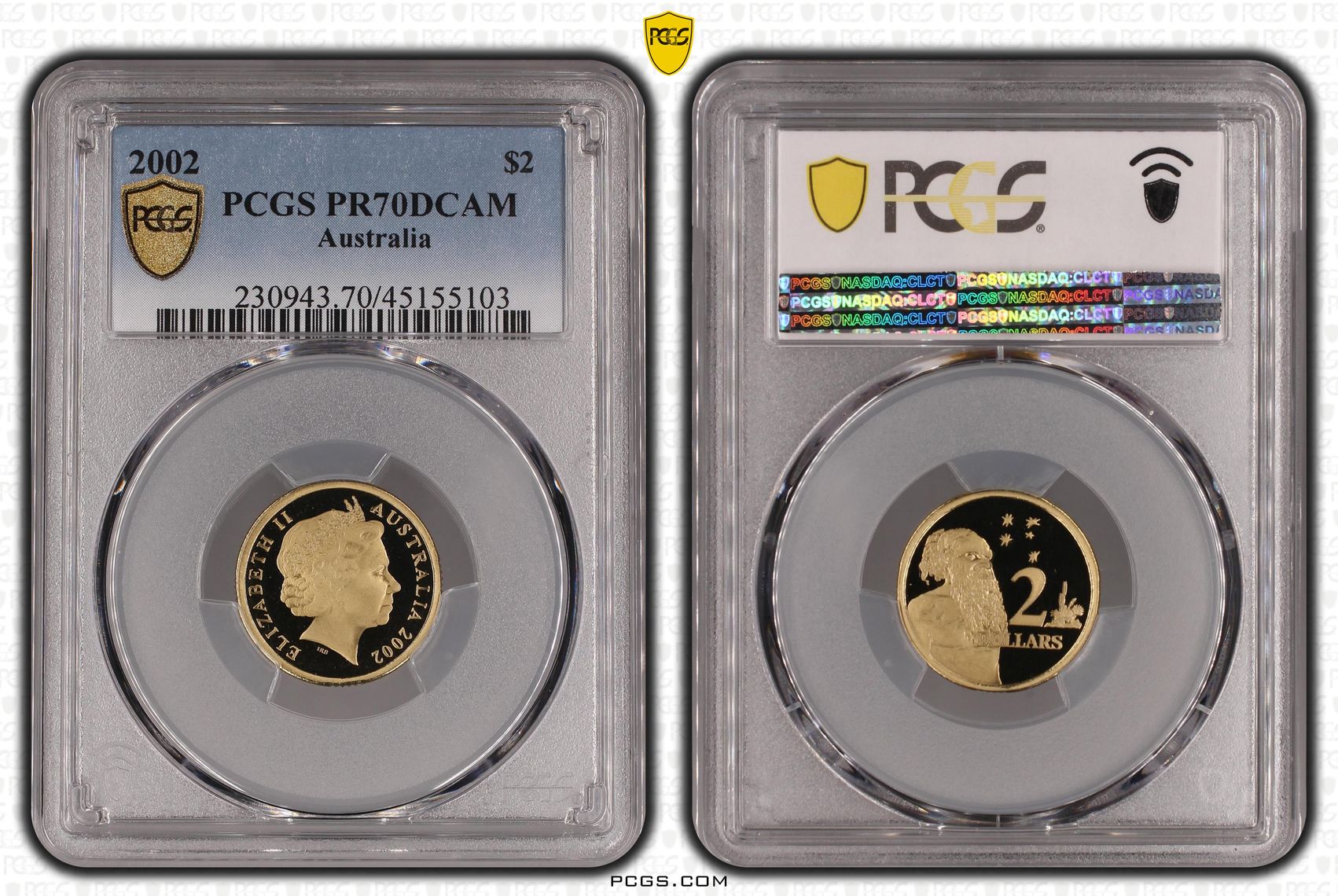 2002 Australia Two Dollar, $2 PCGS - PR70DCAM POP 15/0 -103