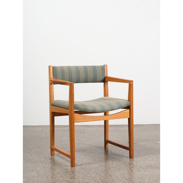 A 1950s single Danish oak elbow chair