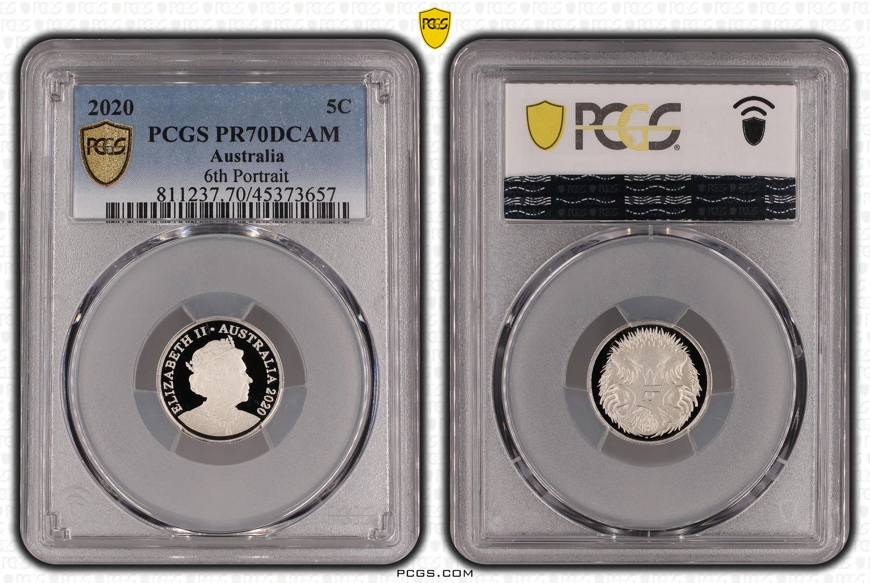 Elizabeth II, 6th Portrait, Five Cent, 2020, PCGS PR70DCAM