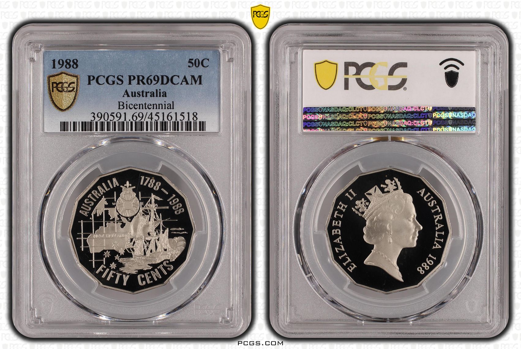 Bicentennial, Fifty Cent, 1988, PCGS PR69DCAM