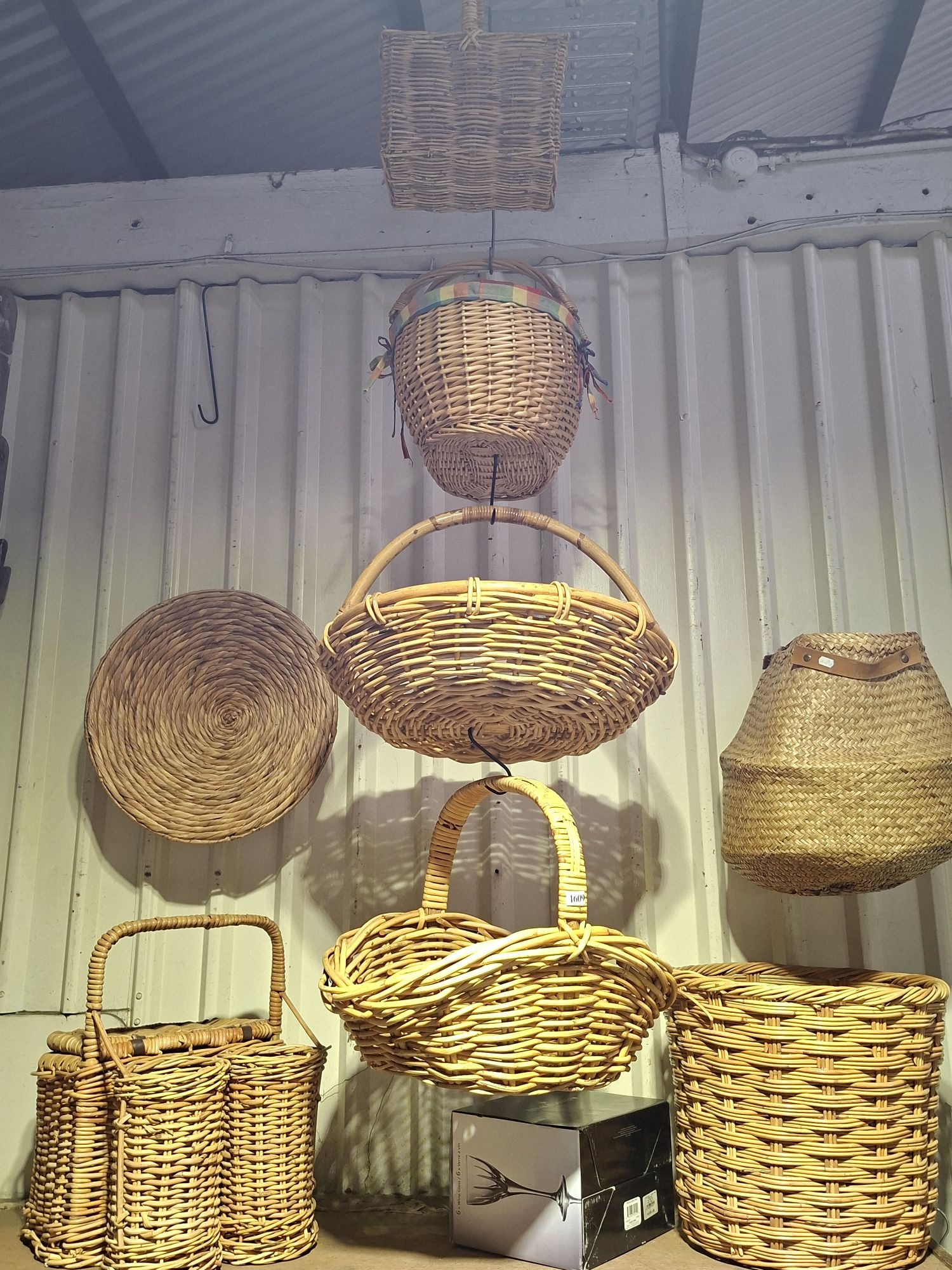A Large Group Of Wicker Baskets