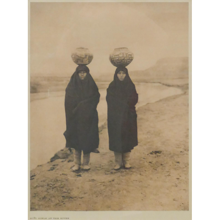 Edward Curtis ''Zuni Girls at the River'' Native Print Framed 31''x24''