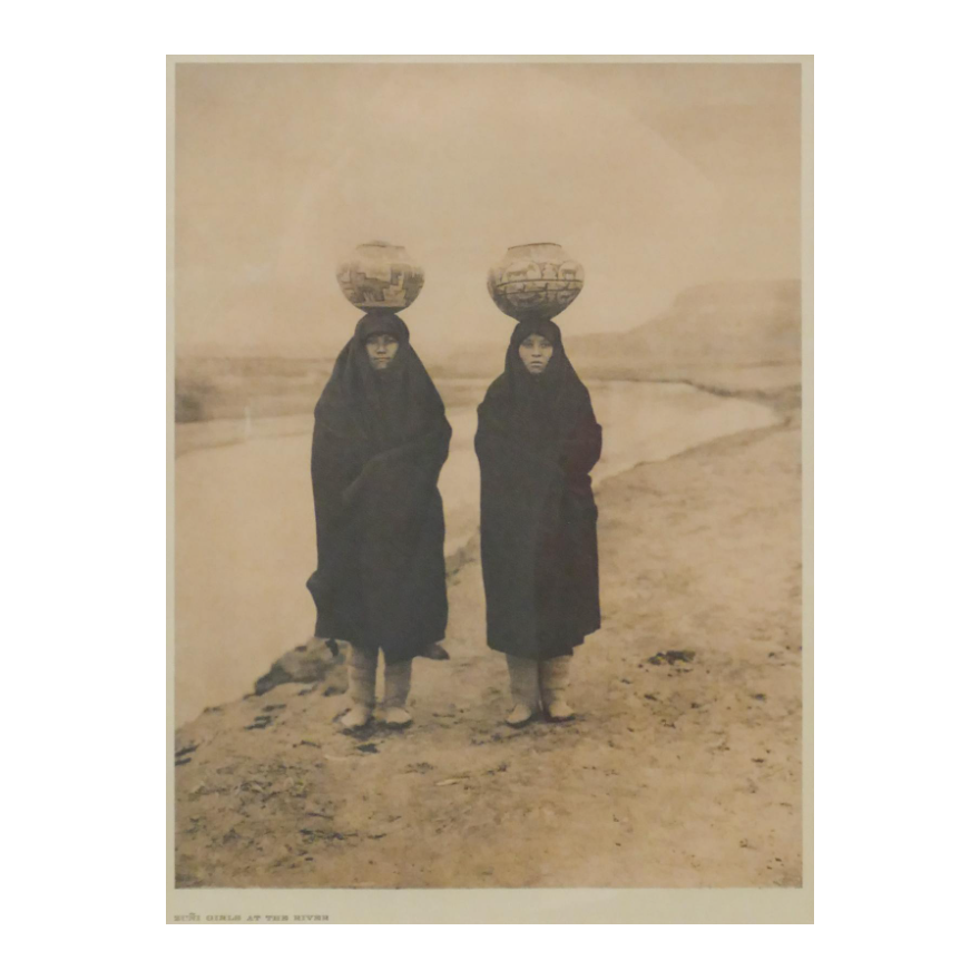 Edward Curtis ''Zuni Girls at the River'' Native Print Framed 31''x24''