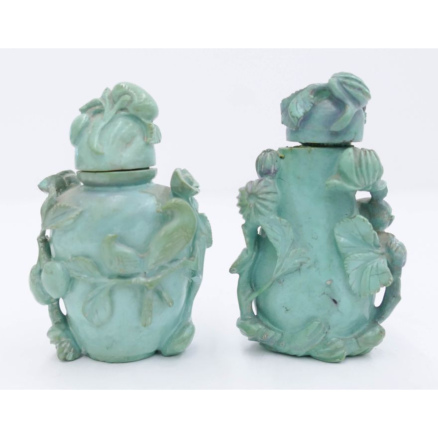 2pc Chinese Qing Turquoise Snuff Bottles