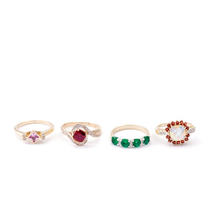 4 Rings 9ct Gold,