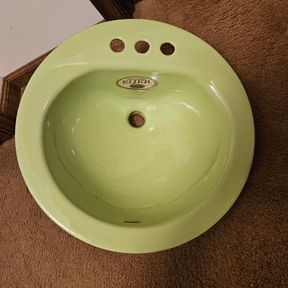 1970's True Vintage Retro Green ELJER Sink - Never Used!
