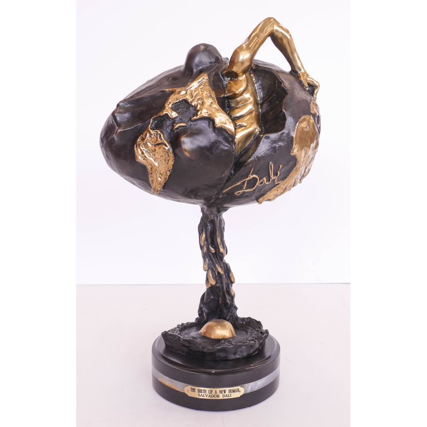 After Dali ''Birth of a New Human'' Bronze Sculpture