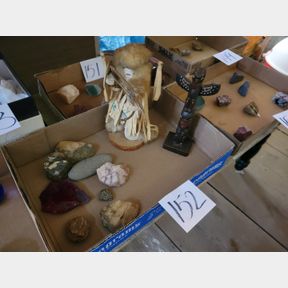 Assorted Rocks and Native American Decorative Pcs