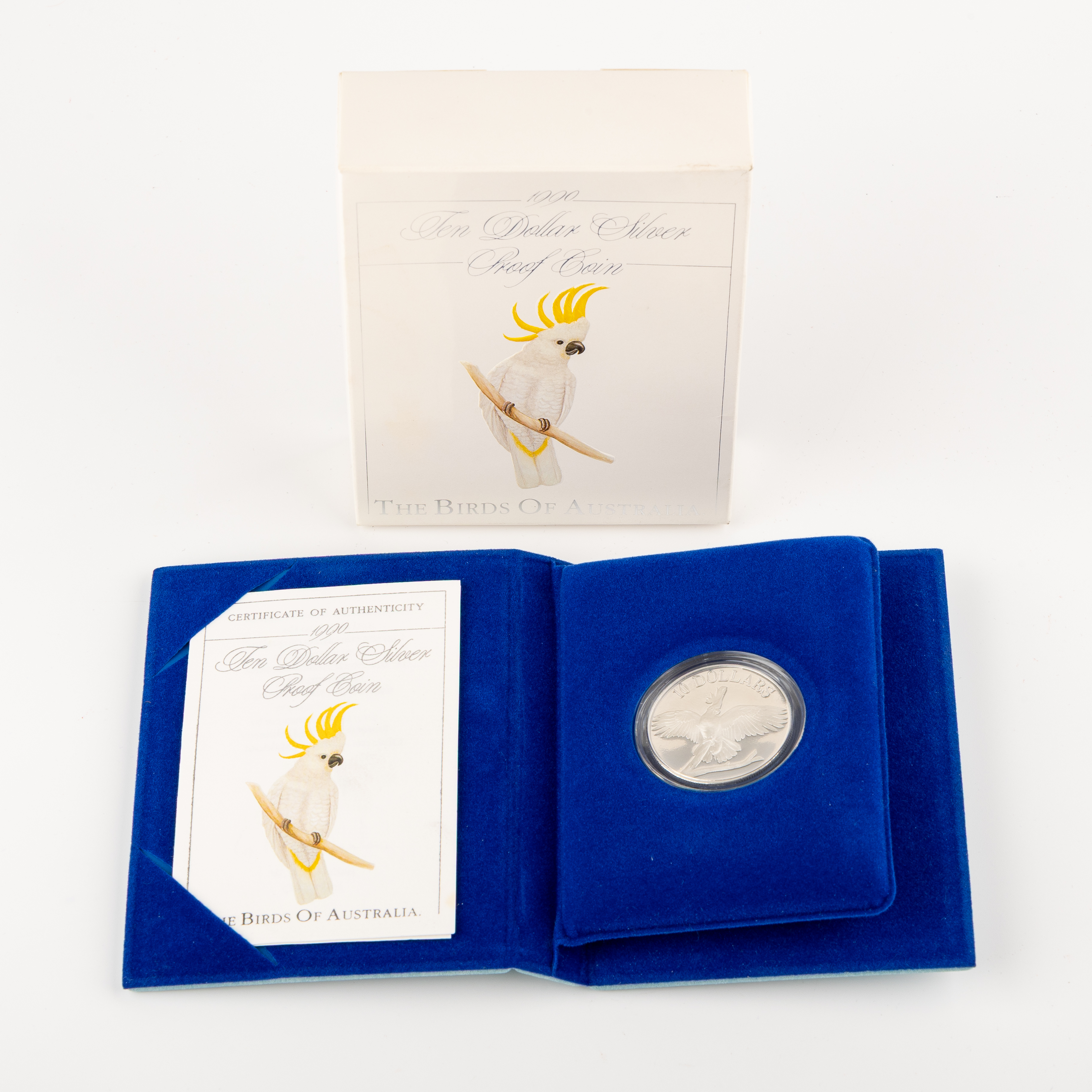 143 · Birds of Australia Silver Proof Coin - Cockatoo, Ten Dollars, 1990, PCGS