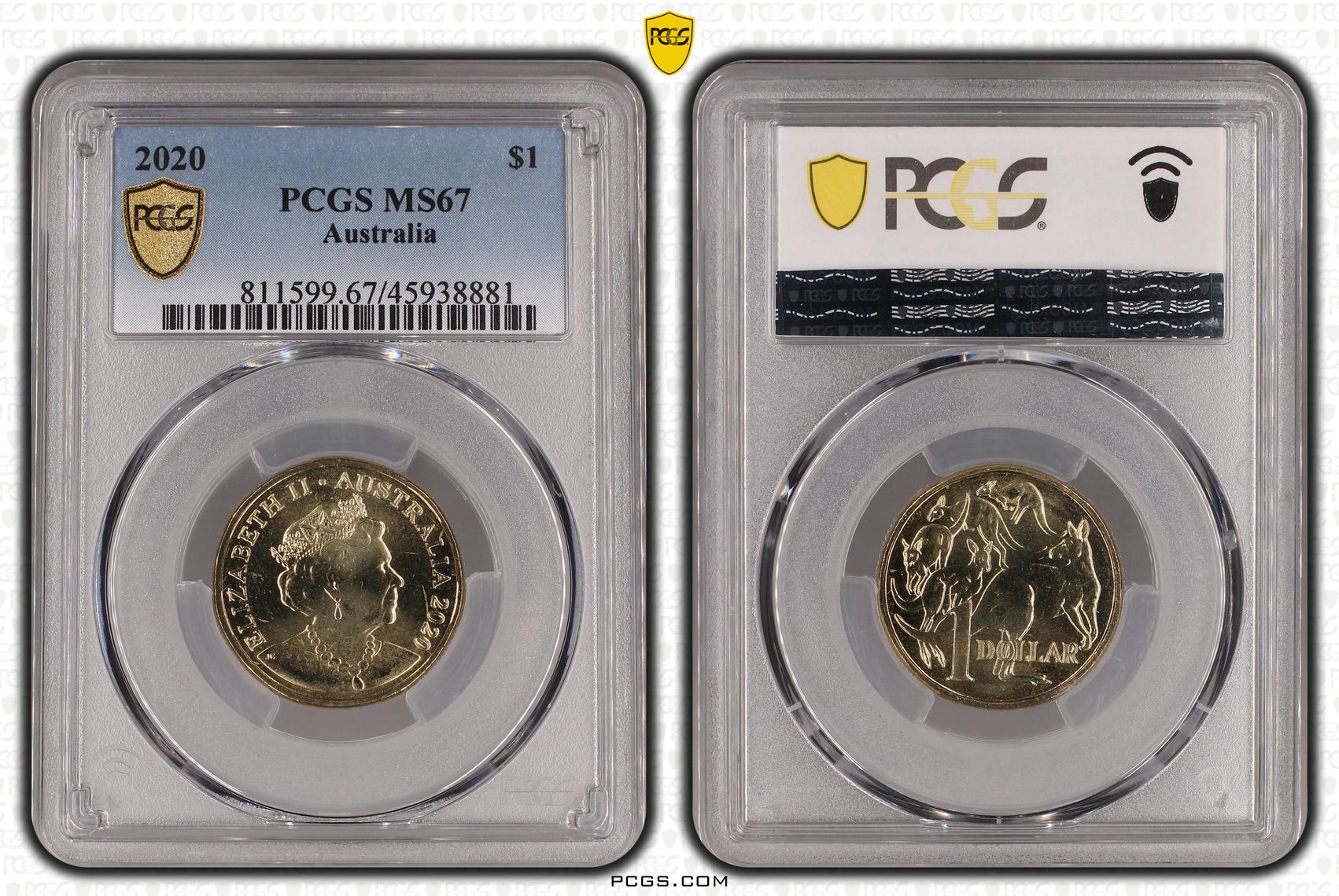 2020 Australia One Dollar, $1 PCGS - MS67 -881