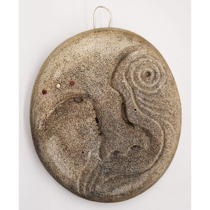 Old Yupik Eskimo Whale Bone Wall Mask