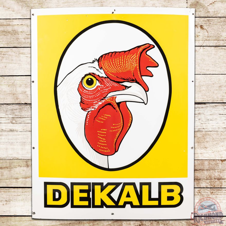 Dekalb SS Porcelain Sign w/ Chicken Logo