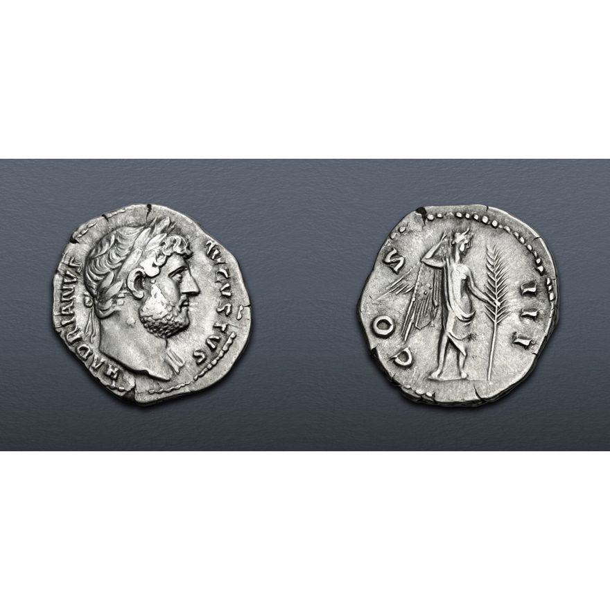 Hadrian Colors Hadrian. AD 117-138. AR Denarius (18.5mm, 3.29 g, 6h). Rome mint ...