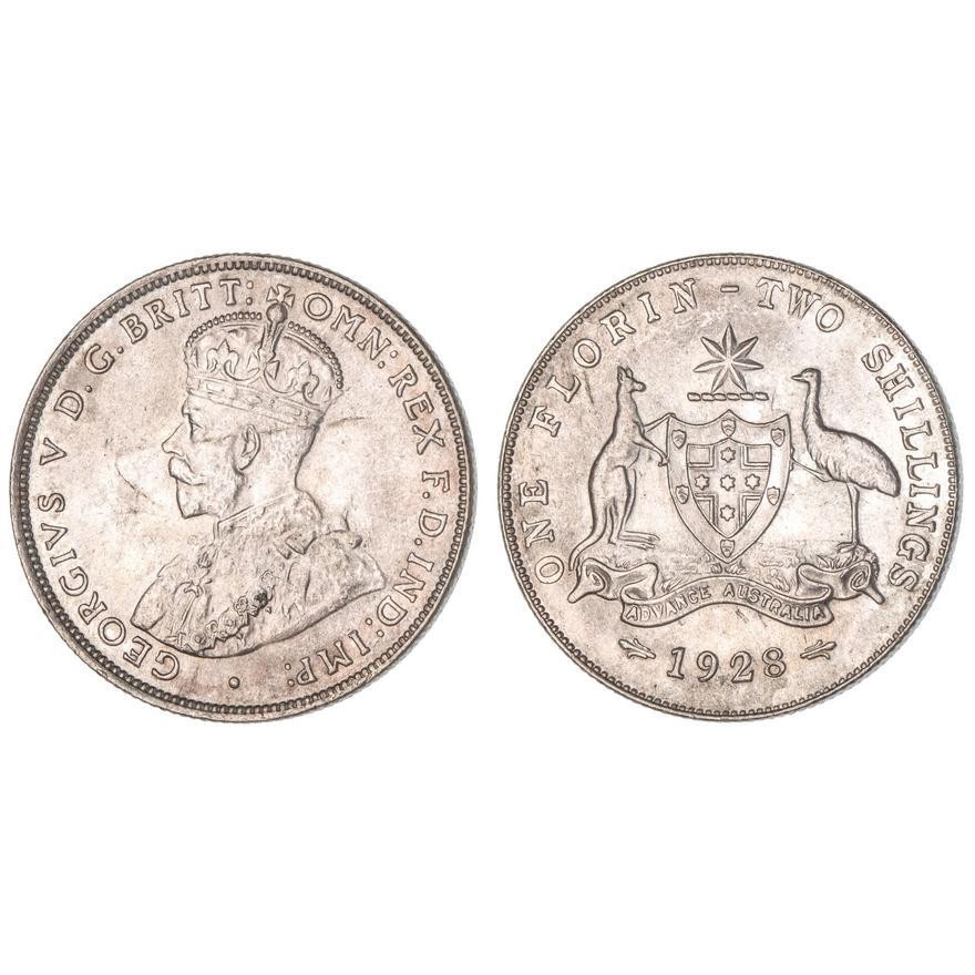 George V, Florin, 1928, CHU