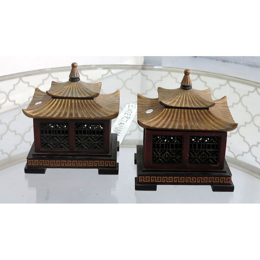 PAIR OF PAGODA BOXES