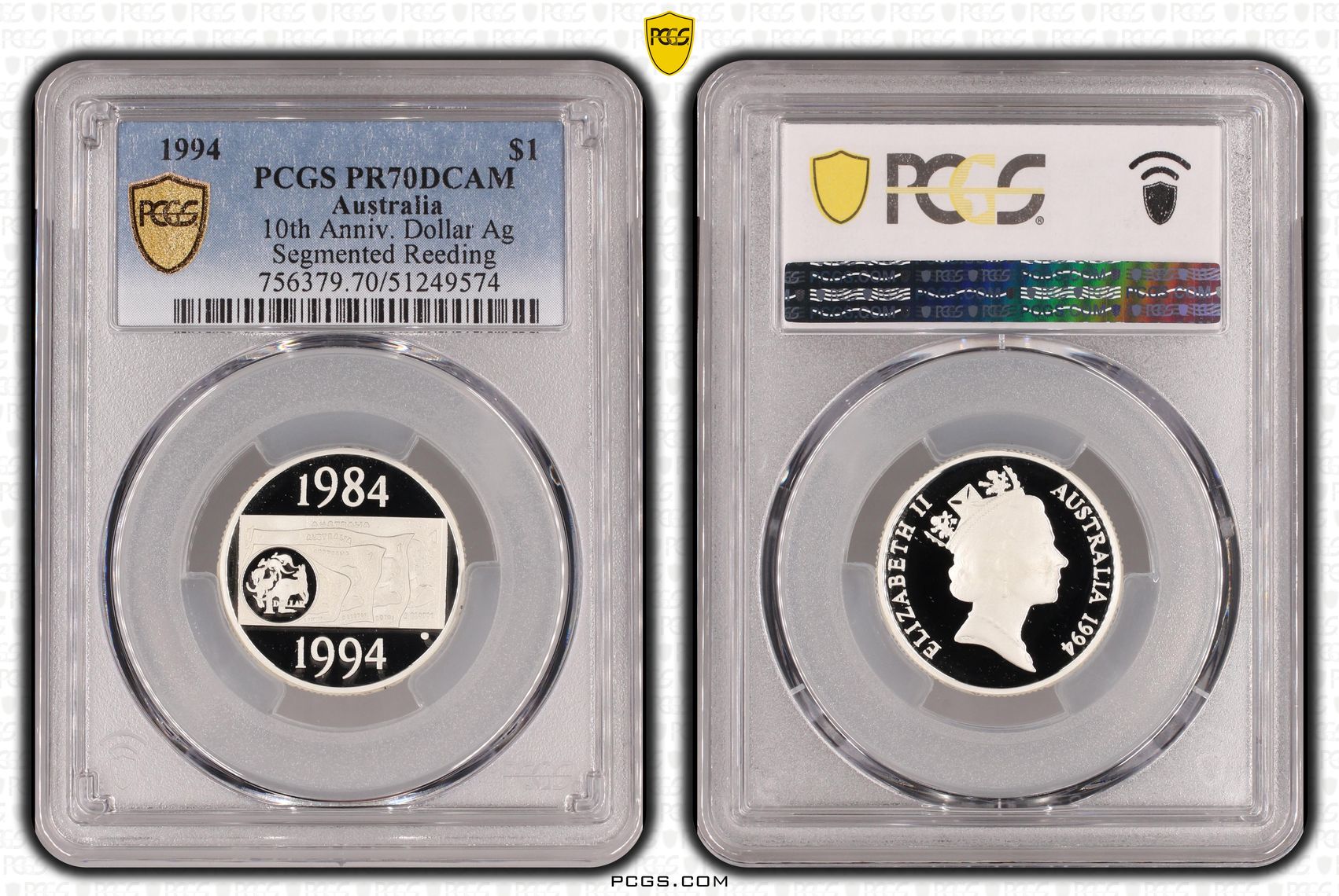 1994 Aus $1 10th Anniv. Dollar PCGS PR70DCAM