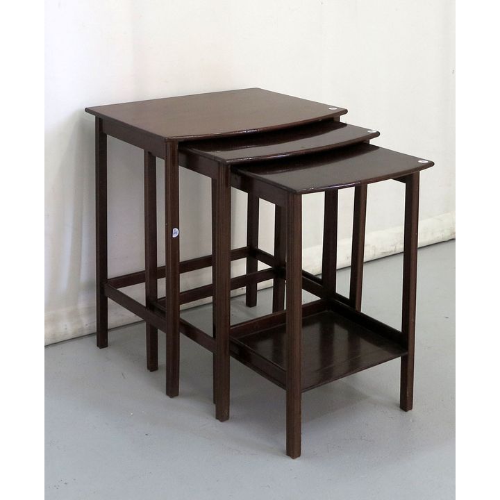 NEST OF 3 MAHOGANY TABLES