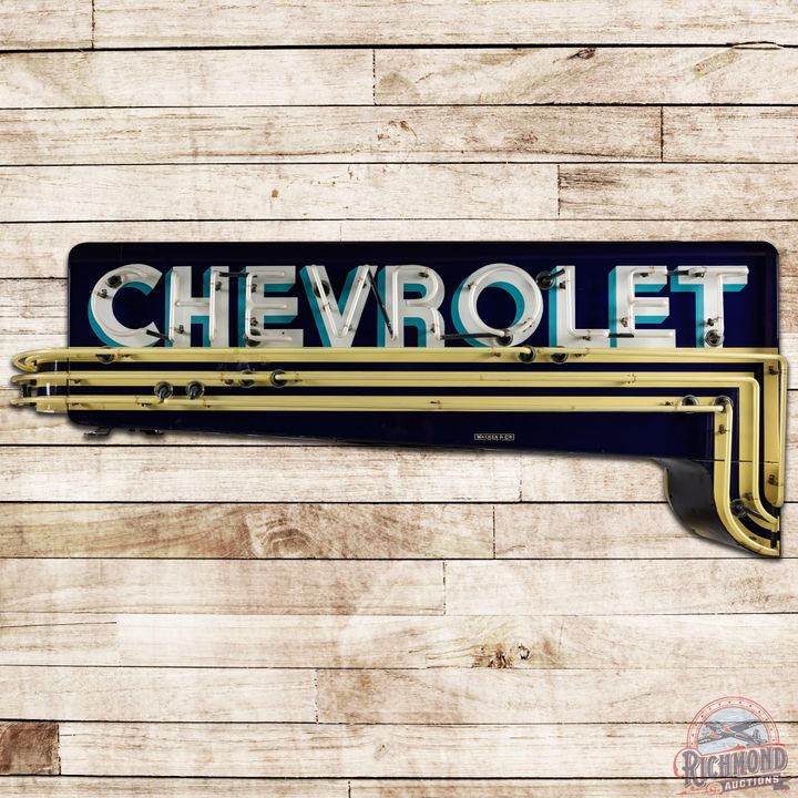 7' Chevrolet DSP Neon Sign w/ Drop Shade Letters - 8.5 & 8.25