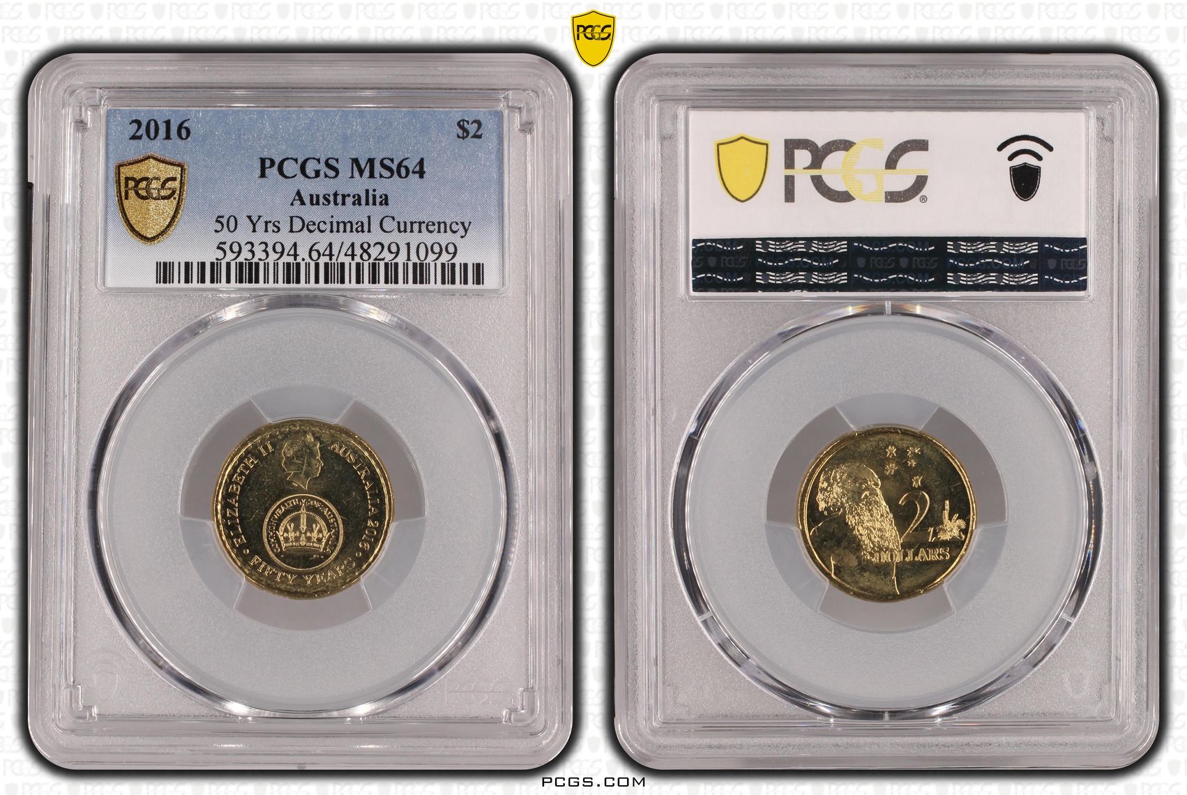 Elizabeth II, 50 Yrs Decimal Currency, Two Dollar, 2016, PCGS MS64