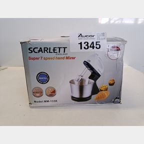 SCARLETT ENGLAND SUPER 7 SPEED HAND MIXER WITH BOWL - BLACK / SILVER