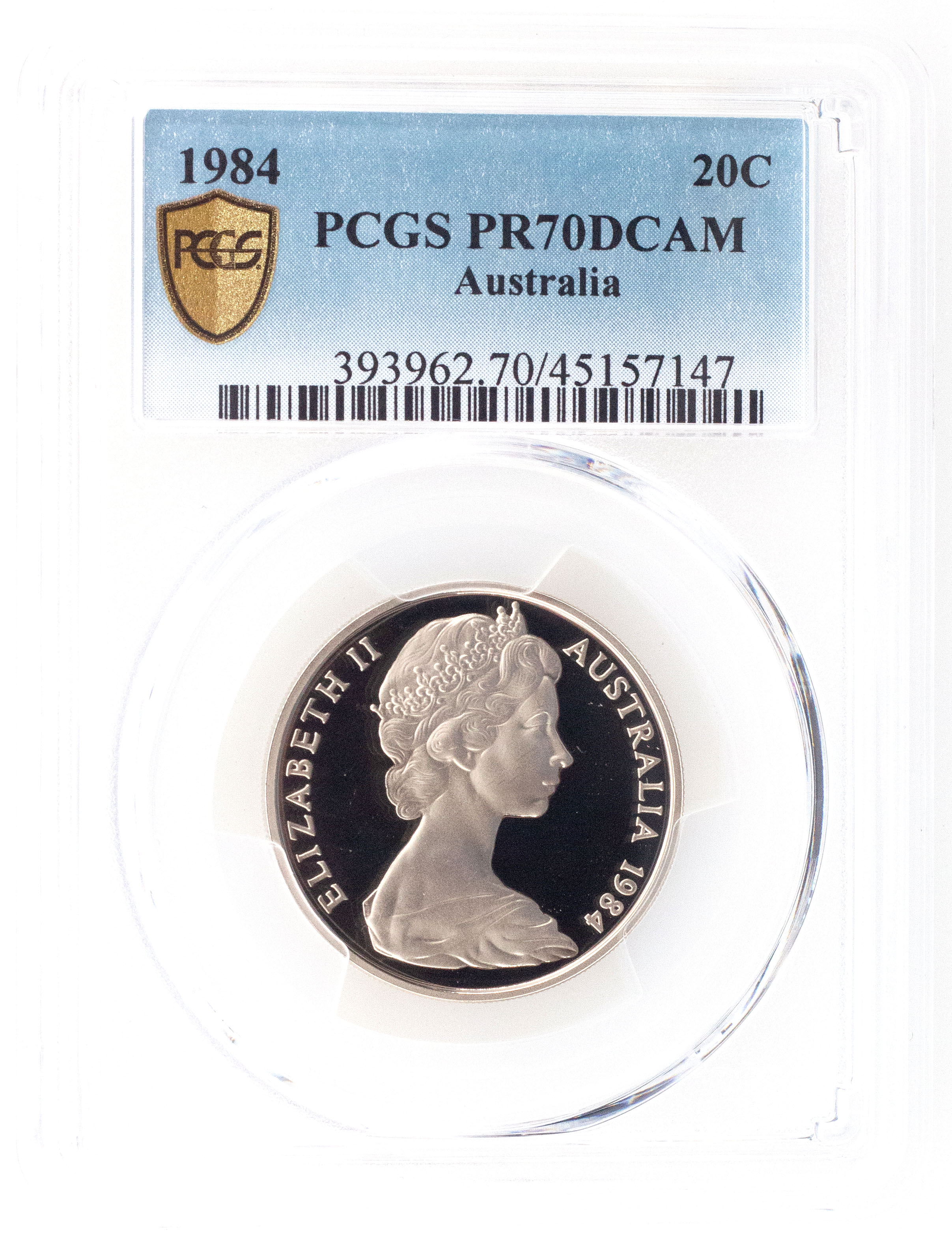 1984 Australia Twenty Cent, 20c PCGS - PR70DCAM POP 17/0 -147