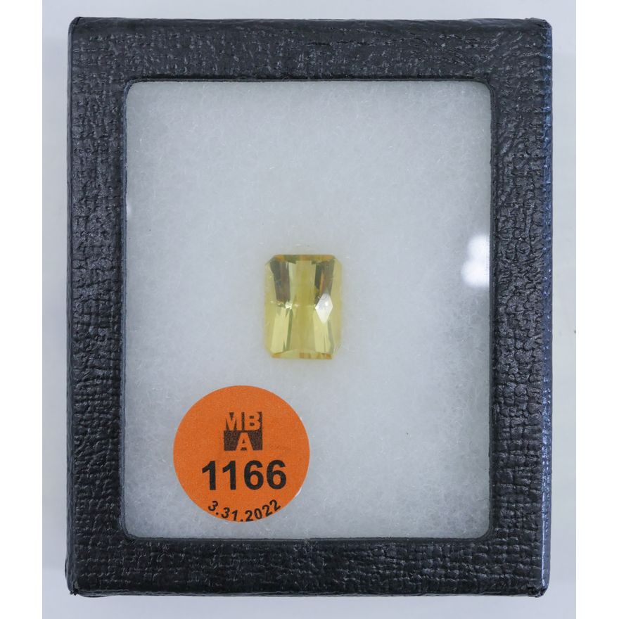 9.4ct Golden Beryl Scissor Cut Gemstone In case