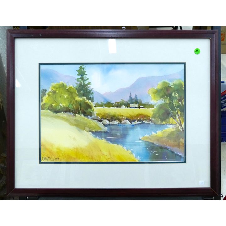 Bill McCusker ''Summer Stream'' Watercolor Framed 21''x27''